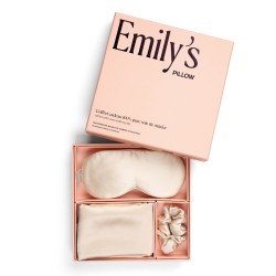 AUCUNE - EMILY'S PILLOW COFFRET TAIE OREILLER, MASQUE YEUX ET CHOUCHOU